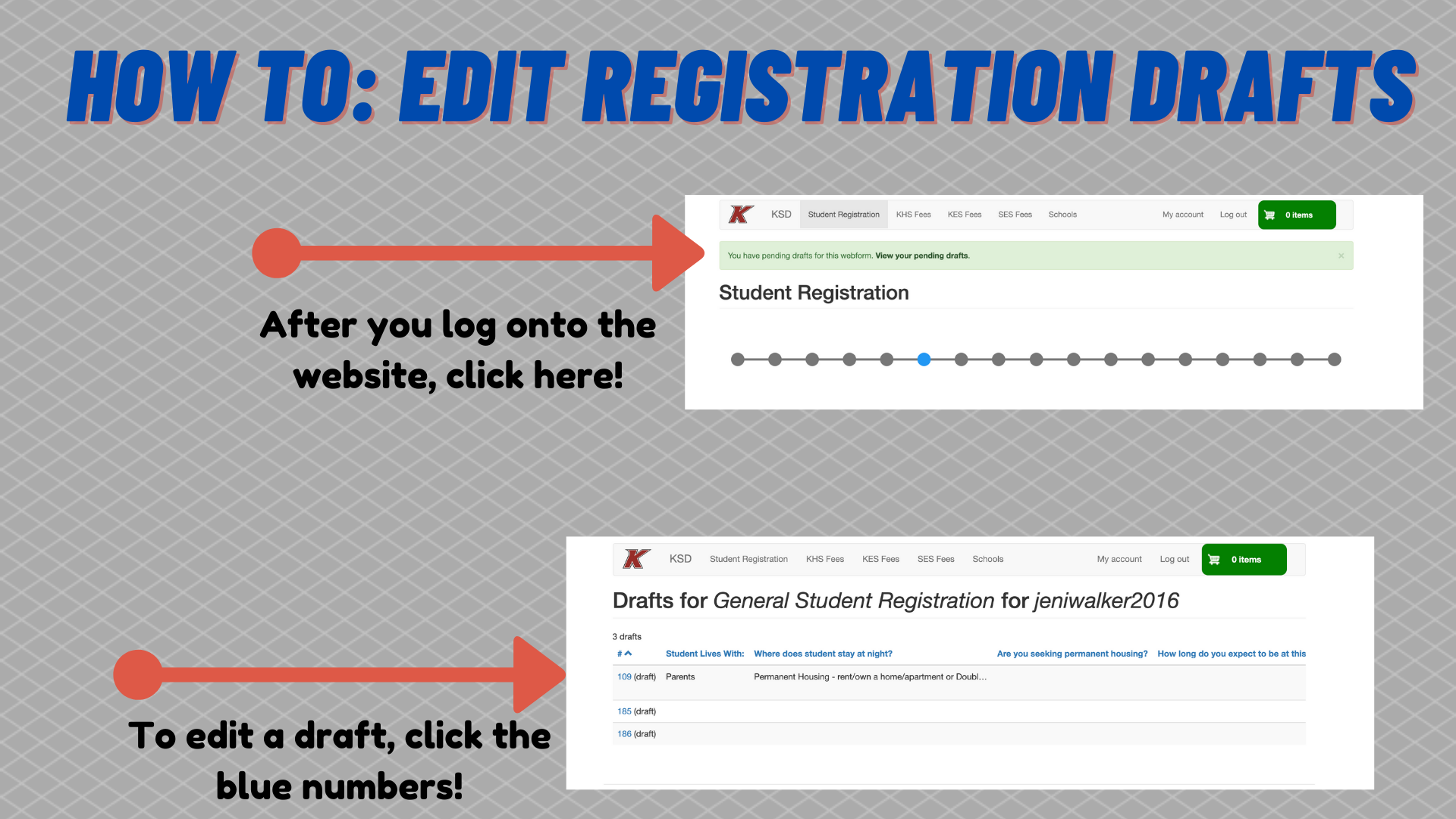How to edit a draft for Registration